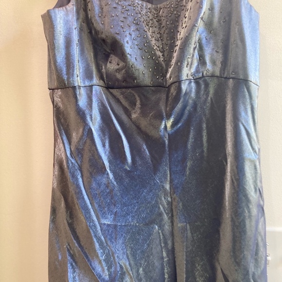 Patra perfect dress size 14. Pewter lame’ sleeveless with beads. See close ups. - Picture 8 of 12